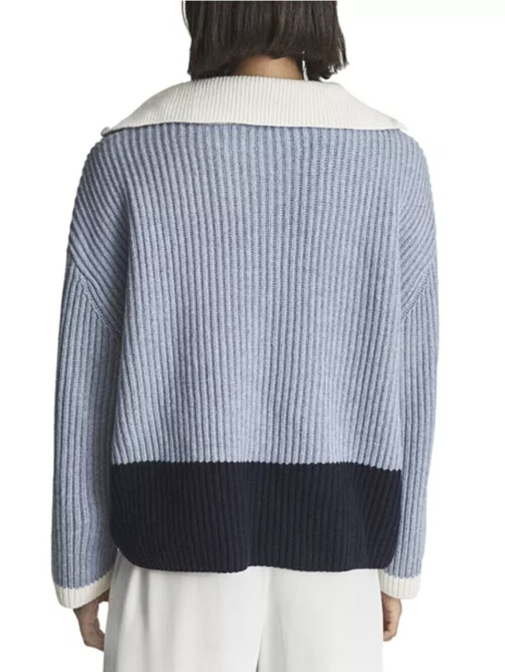 Reiss Jackie Half Zip Color Block Wool Blend Sweater Size Large - Picture 2 of 10
